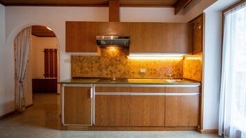 Fridge, coffee/tea maker, cookware/dishes/utensils