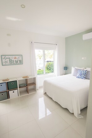 2 bedrooms, in-room safe, iron/ironing board, travel cot