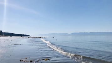 Beach nearby, sun loungers