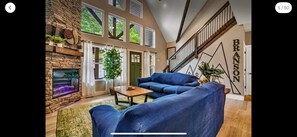 Smart TV, fireplace, video games, table football