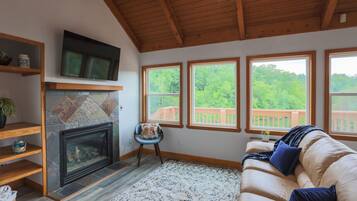 Télévision, cheminée