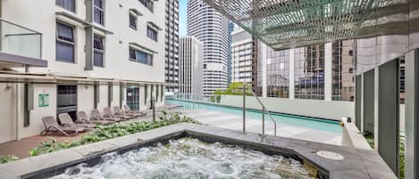 Outdoor pool, a heated pool