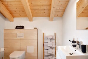 Ducha, secador de pelo, toallas