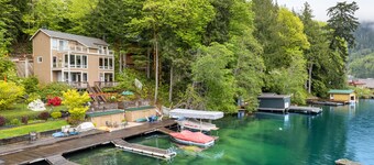 Spacious, 3-story lakefront condo with unmatched views, 2 decks, canoe & dock