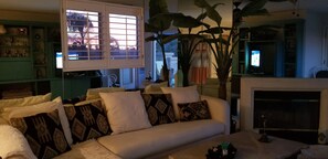 TV, caminetto, lettore DVD, videoteca