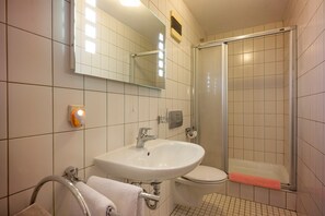 Shower, hair dryer - Apartment with kitchenette, 20 sqm with balcony (Oberaudorf)