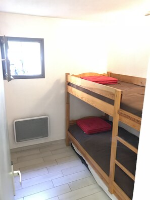 1 bedroom, iron/ironing board, travel crib