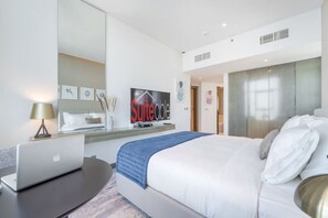 Desk, iron/ironing board, travel crib, free WiFi