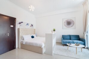 Desk, iron/ironing board, travel crib, WiFi