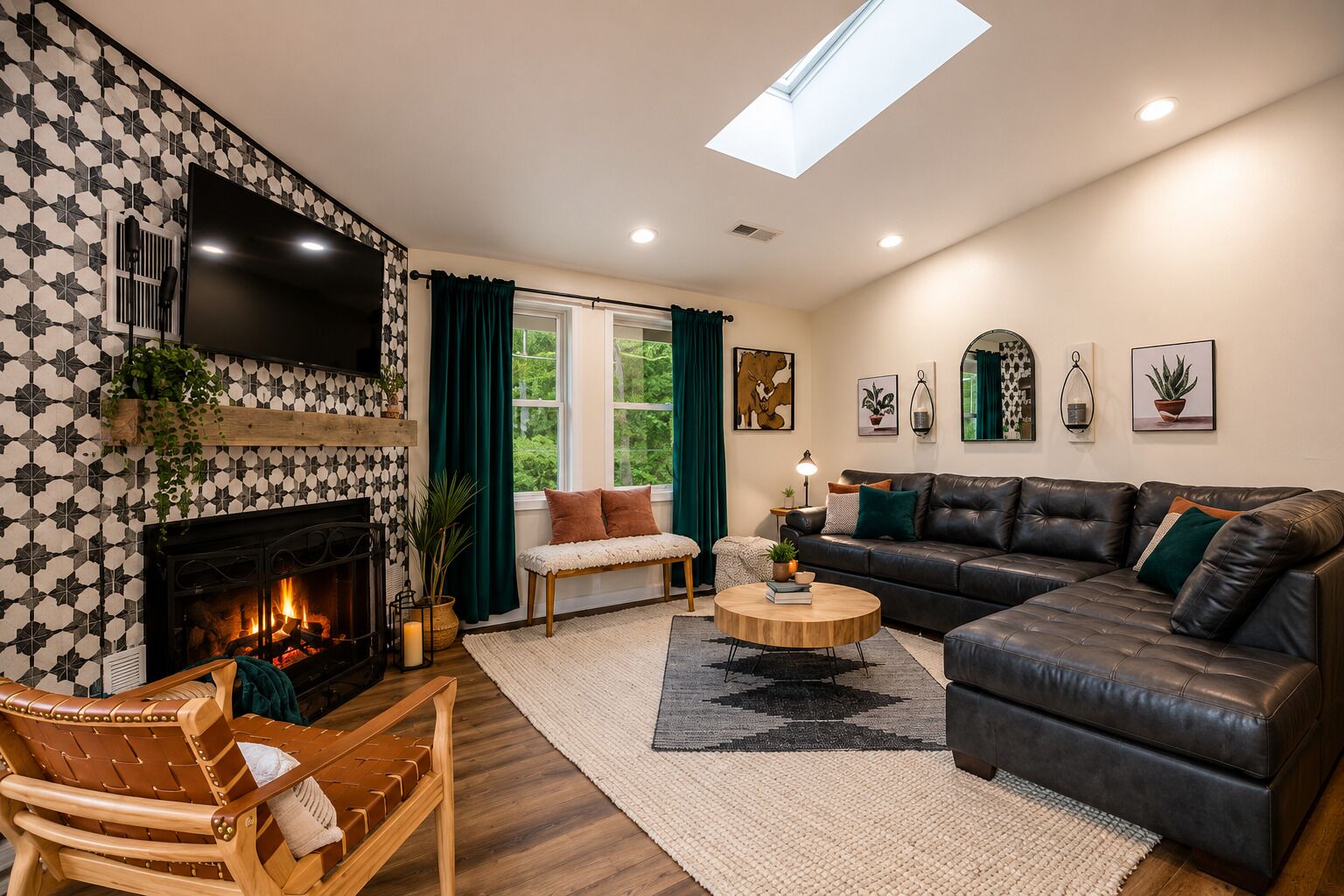 Smart TV, fireplace