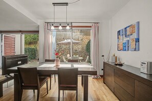 Dining - Vacation Home 'La Quinta Adosado' with Sea View, Shared Pool & Wi-Fi (Santa Ursula)