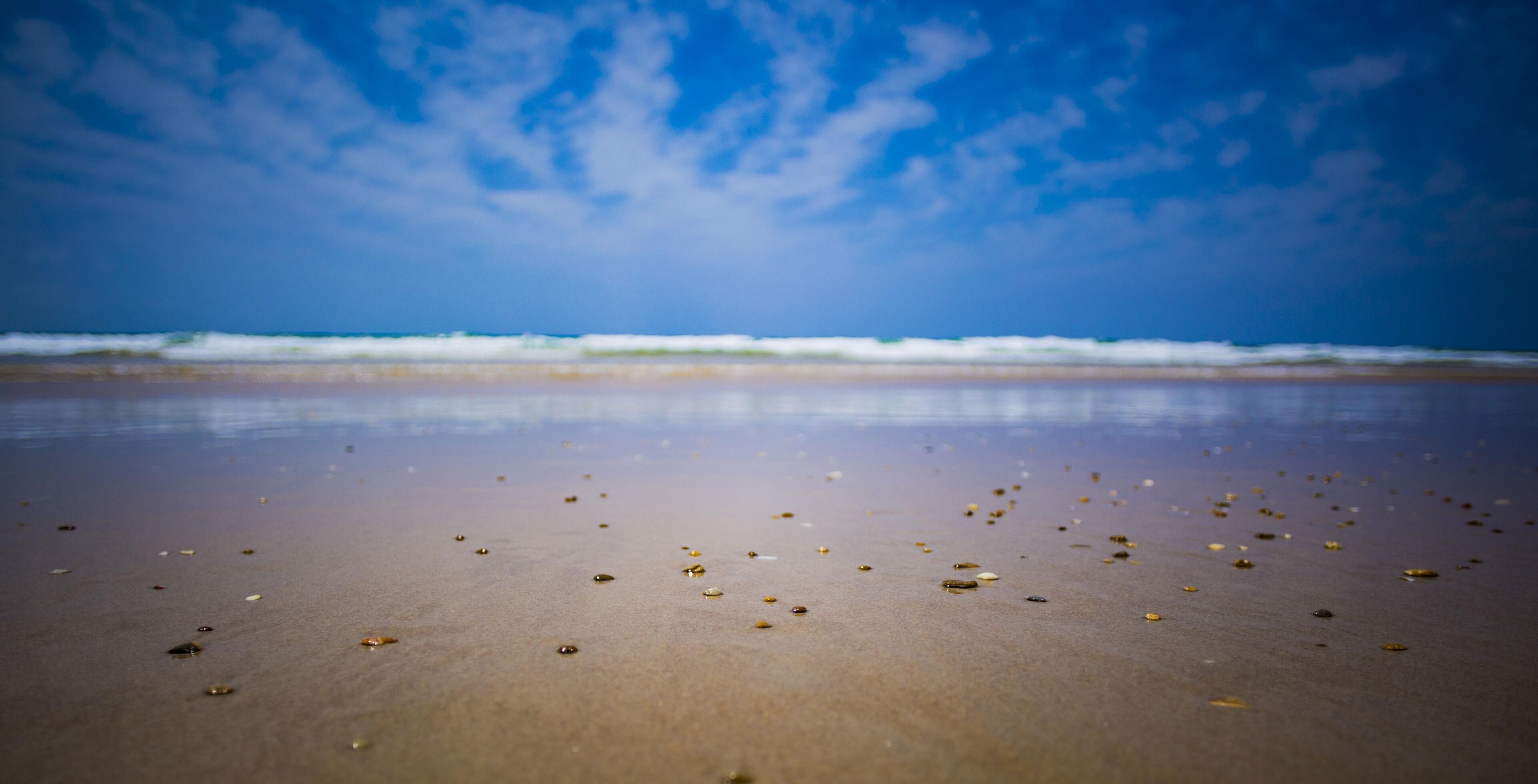 on the beach, white sand