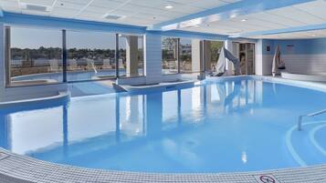Indoor pool, a heated pool