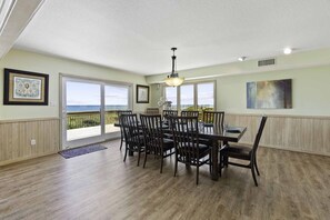 Dining - Oceanfront Dog Friendly Home w/ Pool, Hot Tub, Elevator, Private Beach Boardwalk (Hatteras)