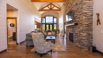 TV, fireplace, offices