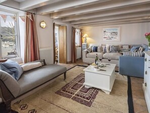 Télévision, cheminée, lecteur de DVD, livres