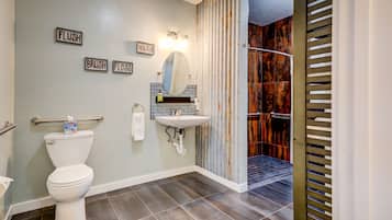 House | Bathroom | Shower, hair dryer, towels, soap