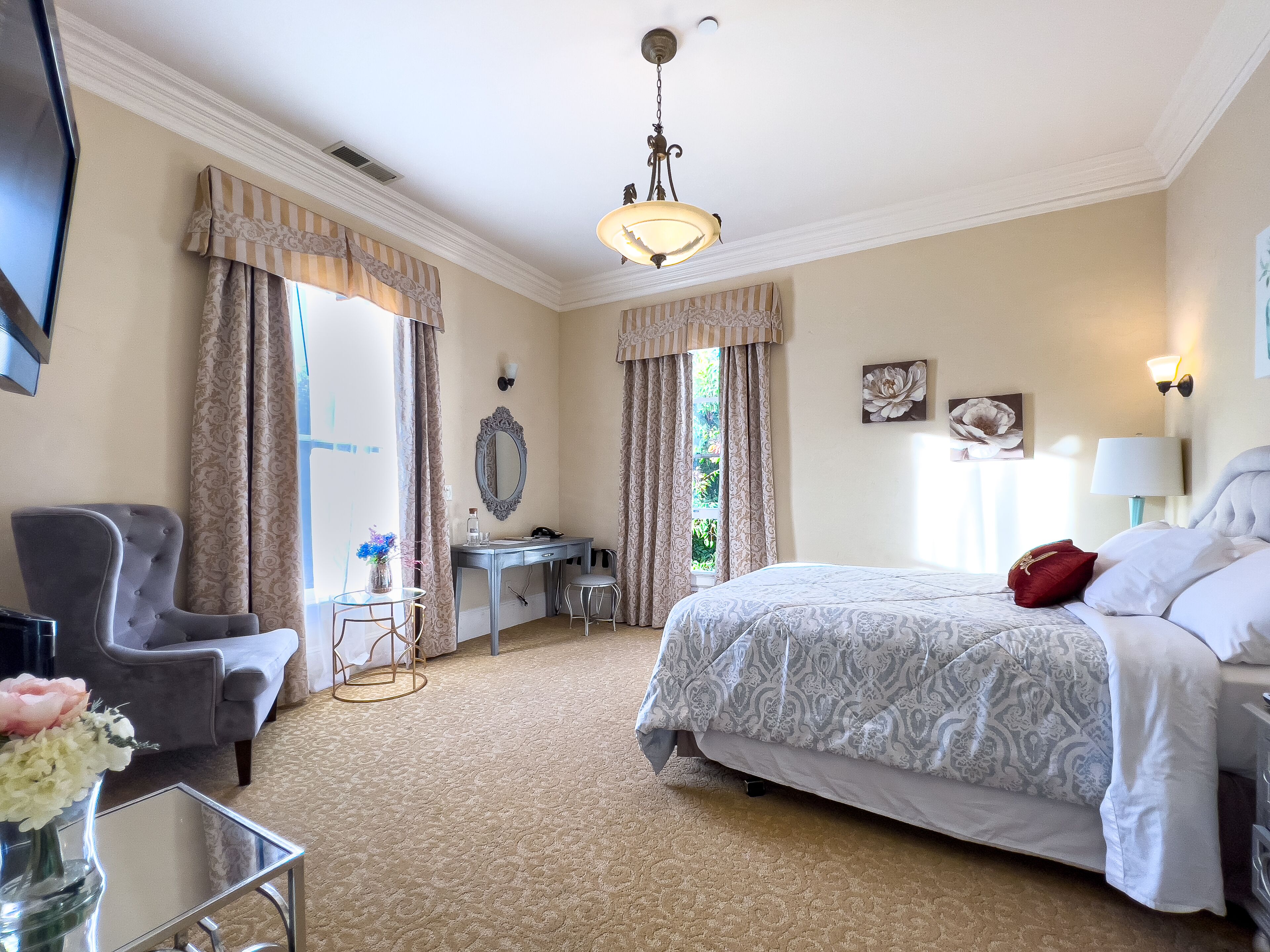 Premium bedding, individually decorated, individually furnished