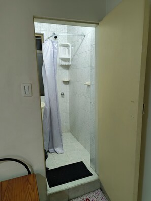 Bidet, towels, soap, toilet paper