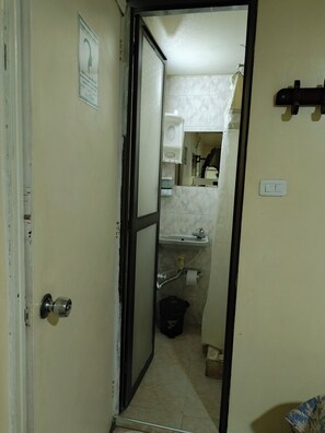 Bidet, towels, soap, toilet paper
