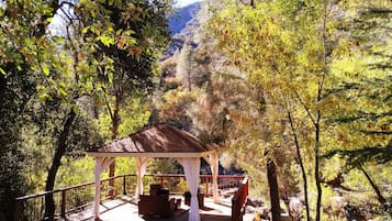 Outdoor treatment area, aromatherapy, hot stone massages