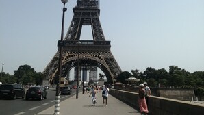 A view of the Eiffel Tower with a clear sky. - one of the best place in Paris, it's historical, diplomatic zone. (Paris)