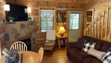 TV, fireplace, DVD player