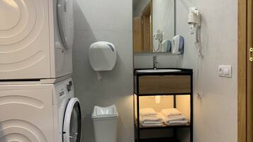 Shower, eco-friendly toiletries, hair dryer, bidet