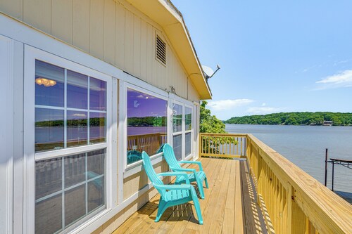 Deck w/ Covered Dock! Lakefront Ozark Cottage