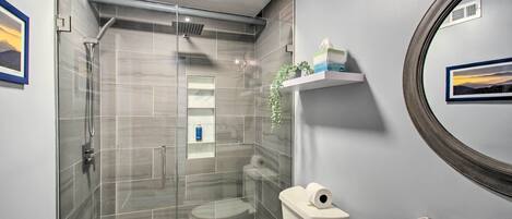 Hair dryer, towels
