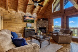 TV, fireplace, video games