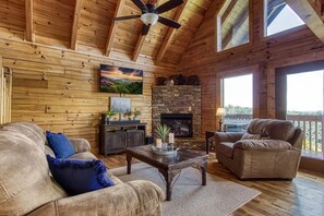 TV, fireplace, video games