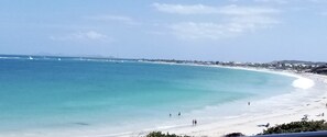 On the beach, beach towels