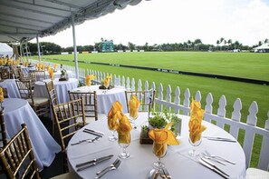 Outdoor banquet area