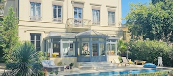 Charming and atypical castle located in town with a green park and swimming pool!