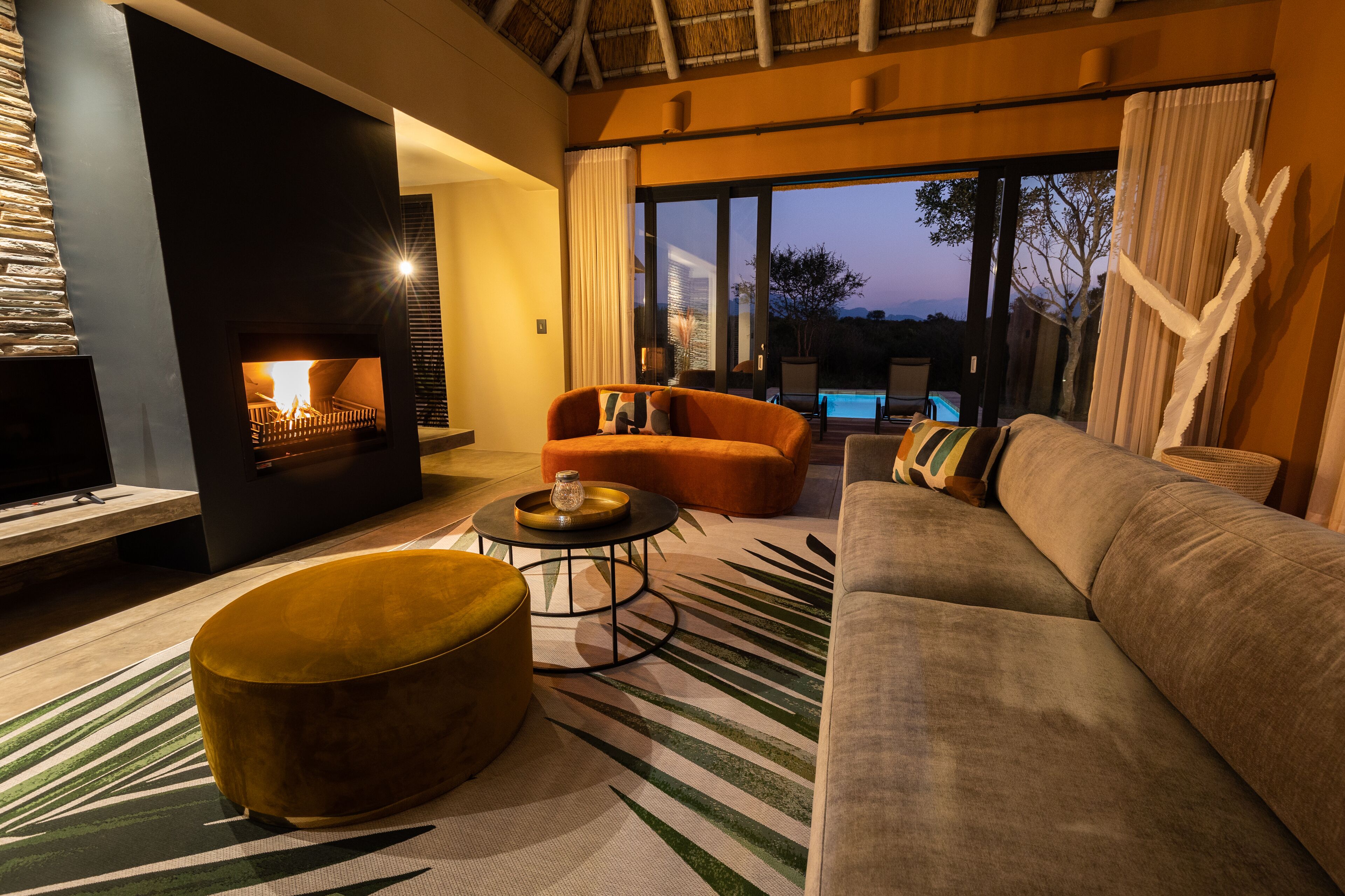 Living room with fire place