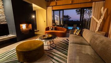 Living room with fire place