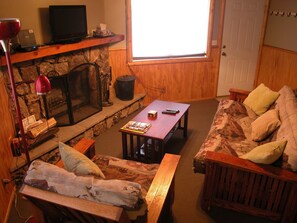 Smart TV, fireplace, DVD player, video library