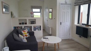 TV, books - Beautiful Contemporary, Sea-view Studio Apartment in Dunquin.  (Dingle Peninsula)