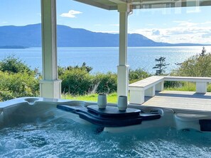 Outdoor spa tub - Sunset, Water Views with Hot Tub, Large Deck, and Privacy (Lummi Island)