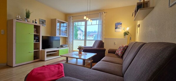 TV, DVD player, stereo