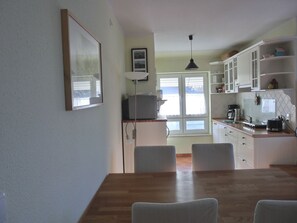 Kühlschrank, Mikrowelle, Herdplatte, Geschirrspüler