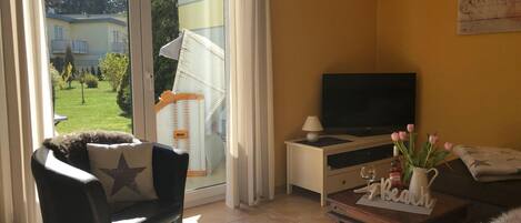 TV, DVD player, stereo
