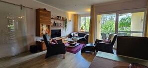 TV, DVD player, stereo