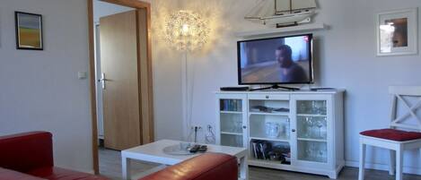 TV, DVD player, stereo