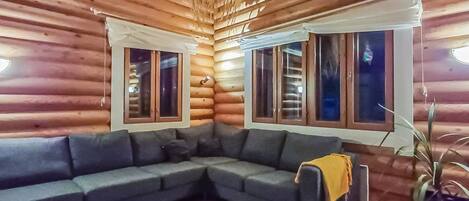 Fernseher, Kamin, DVD-Player