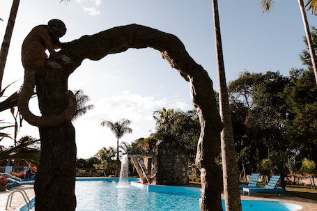2 outdoor pools, open noon to 8:00 PM, pool umbrellas, sun loungers