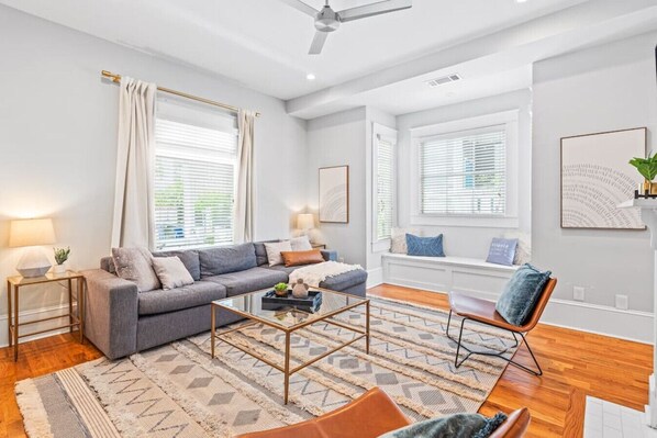 Smart TV, fireplace, video games, stereo