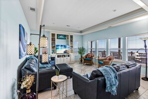 TV, DVD player, books