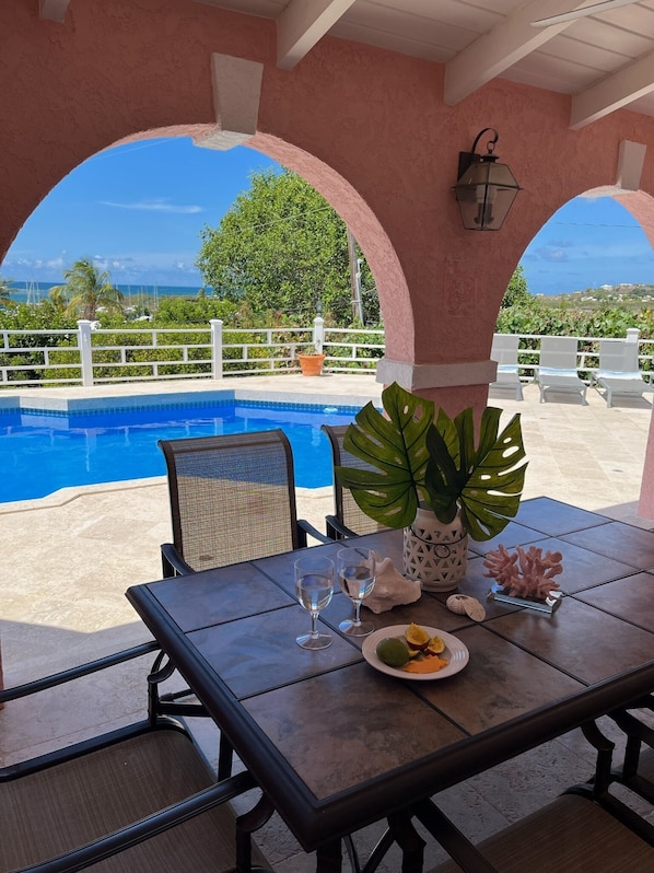 Outdoor dining - Gated Neighborhood with Sandy Beach (Christiansted)
